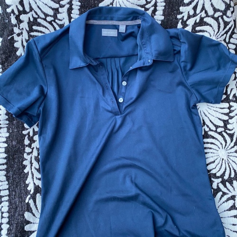 Ashworth Womens Navy Golf Polo Shirt Size Medium